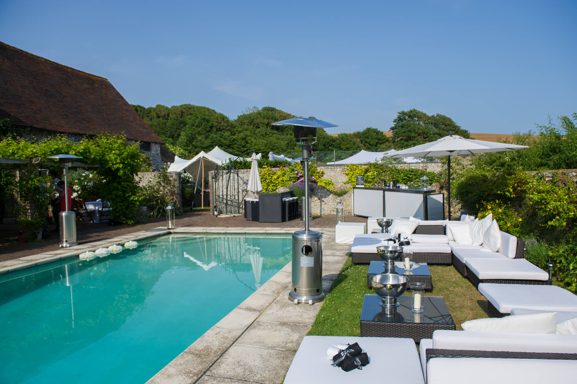 The swimming pool at Birling Manor