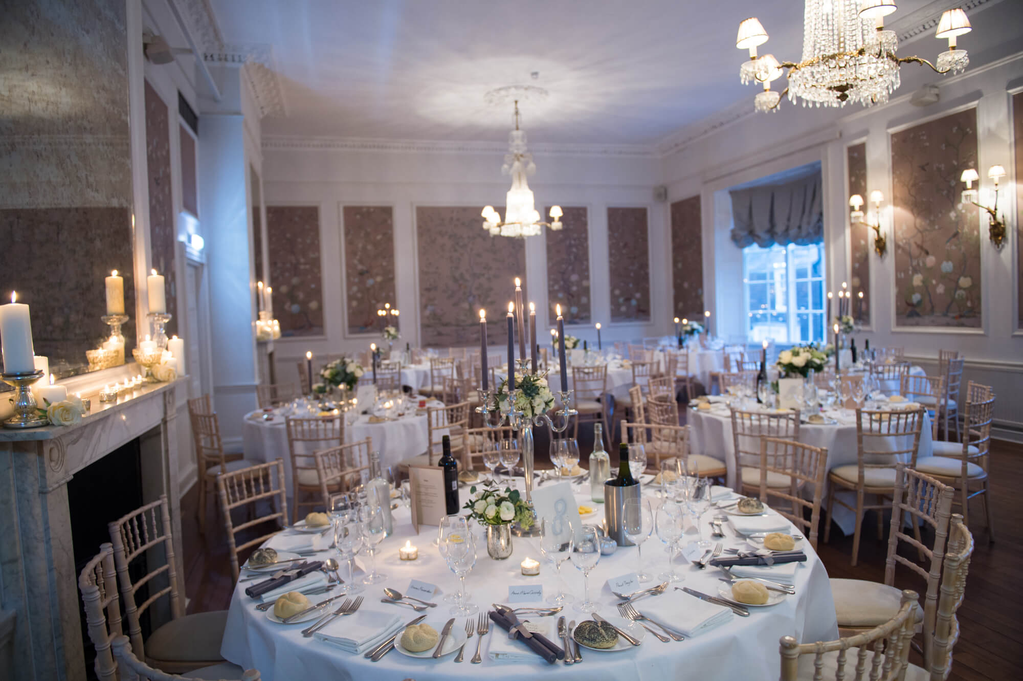 The ballroom at The George in Rye ready for a wedding