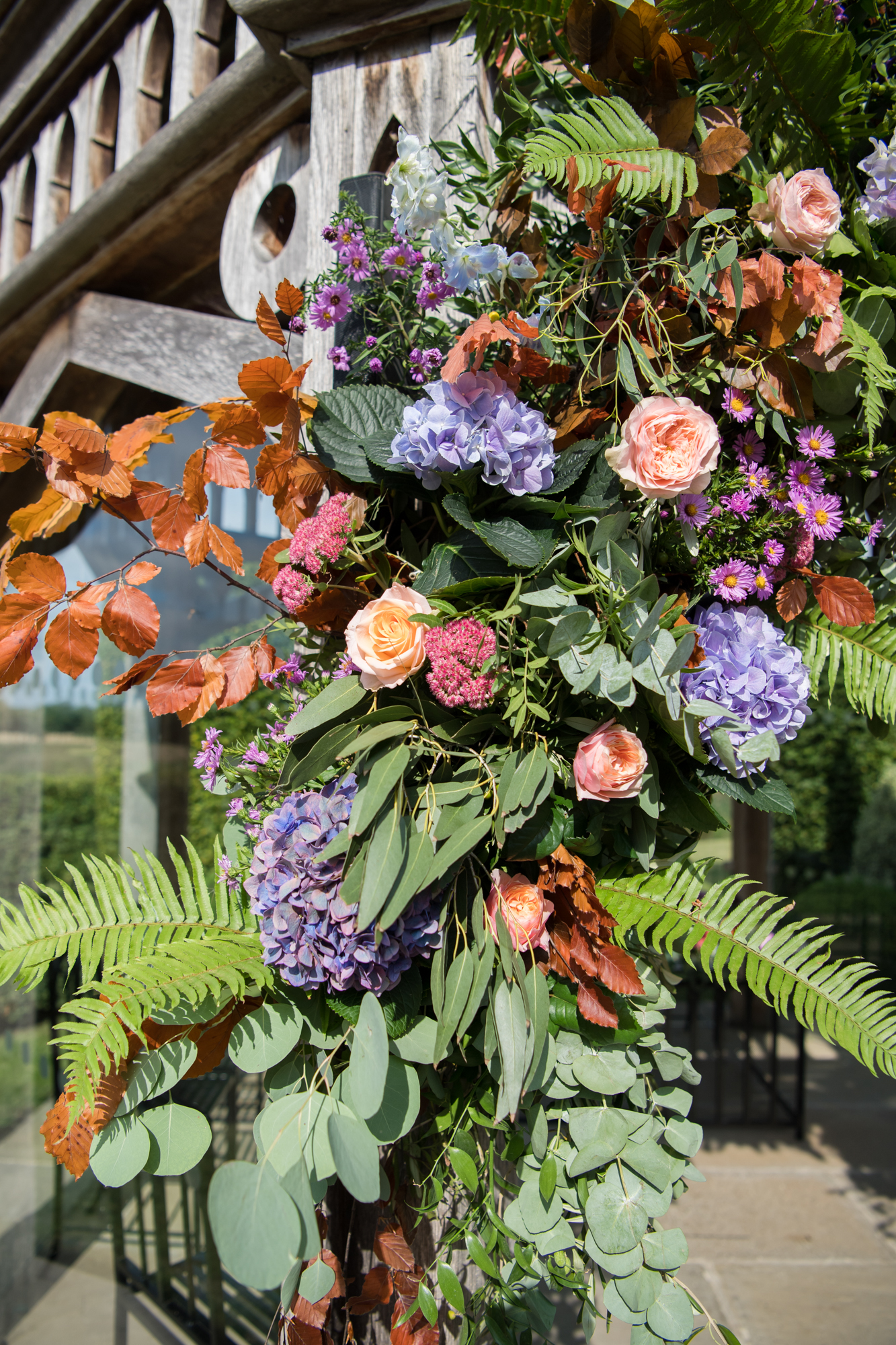 Emily Talullah wedding flowers outdoor ceremony at the old hall ely
