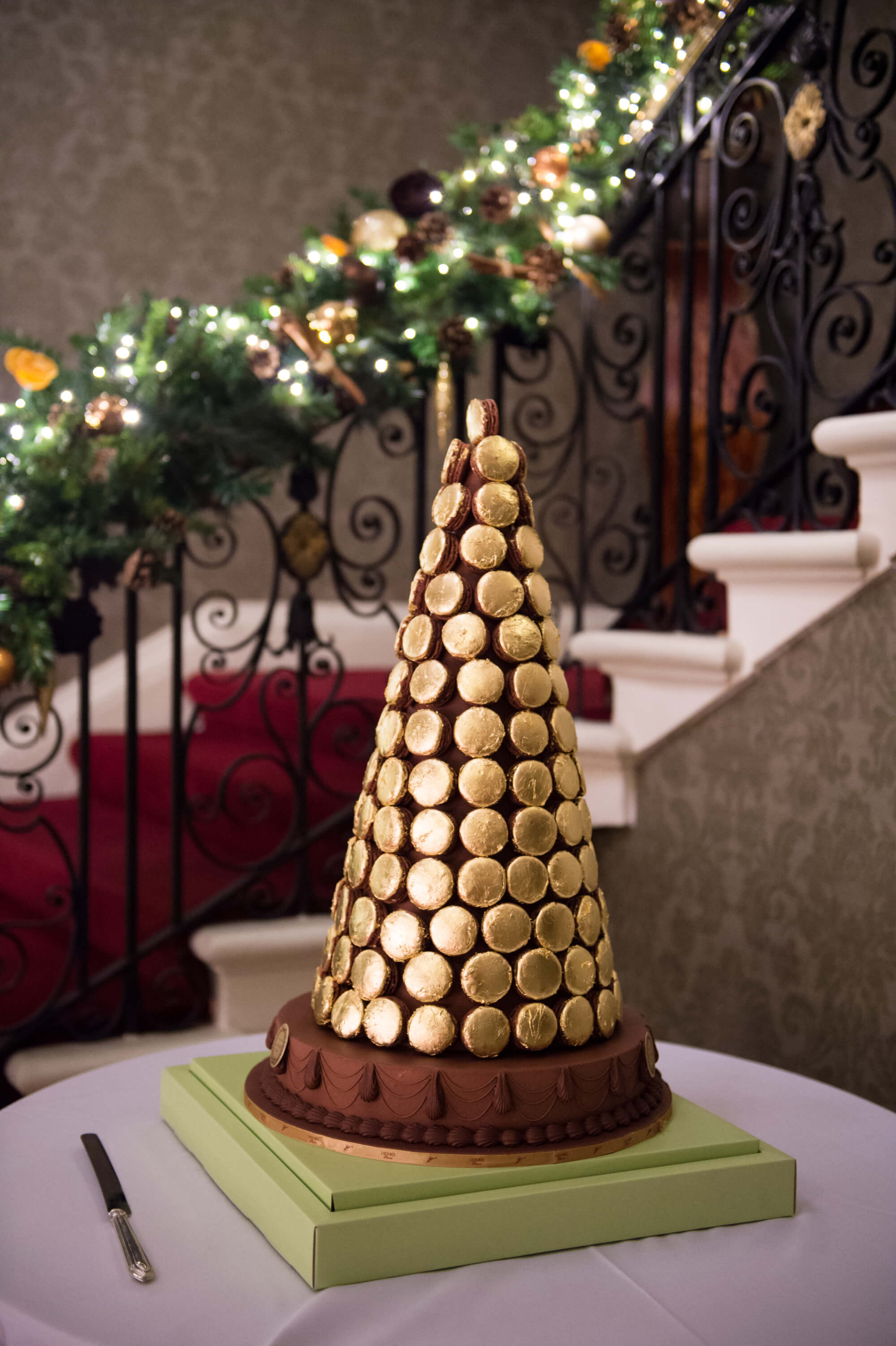 A wedding cake made by laduree 