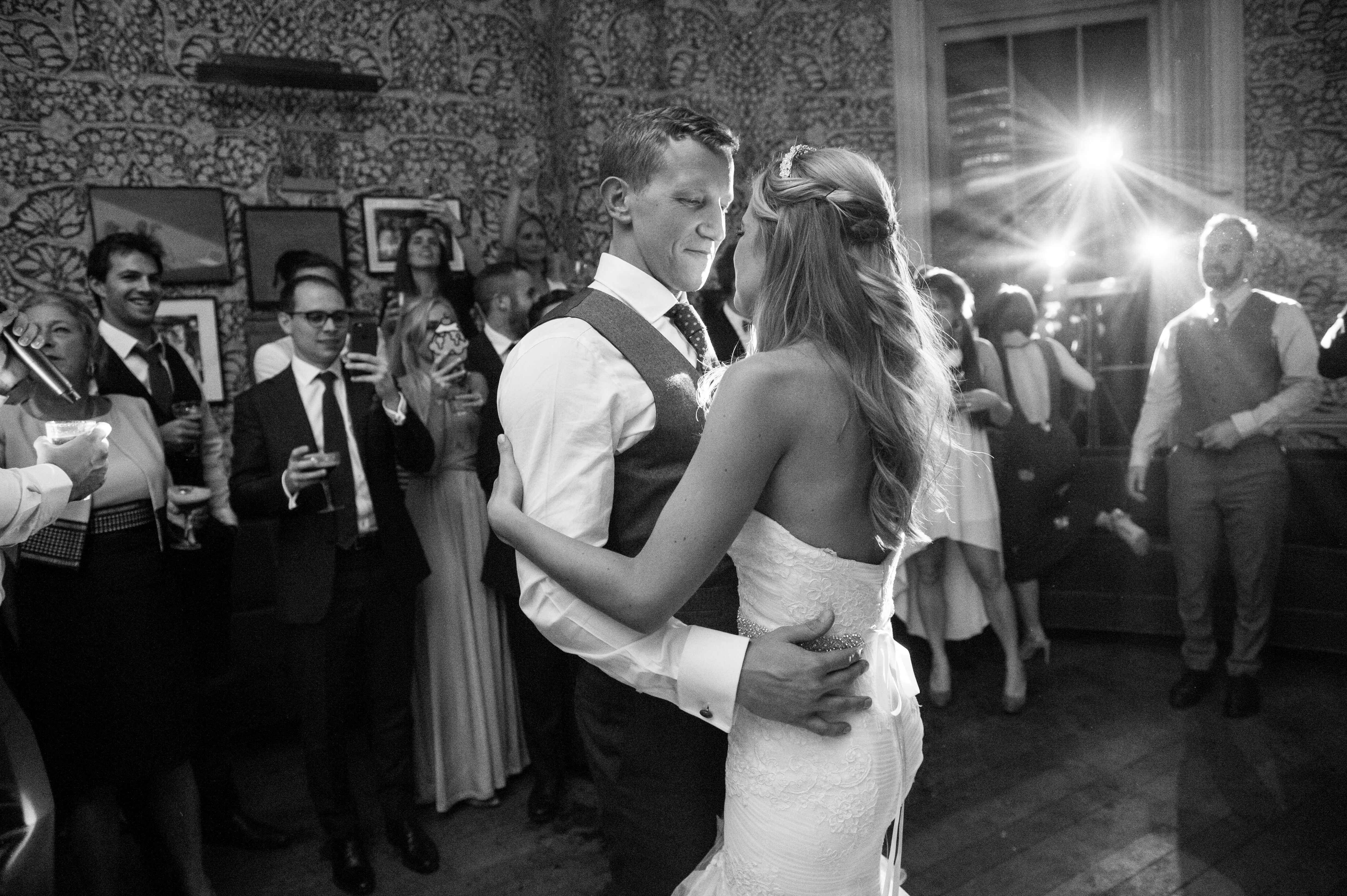 couple dancing at babington house following their wedding reception photography by especially amy wedding photographer