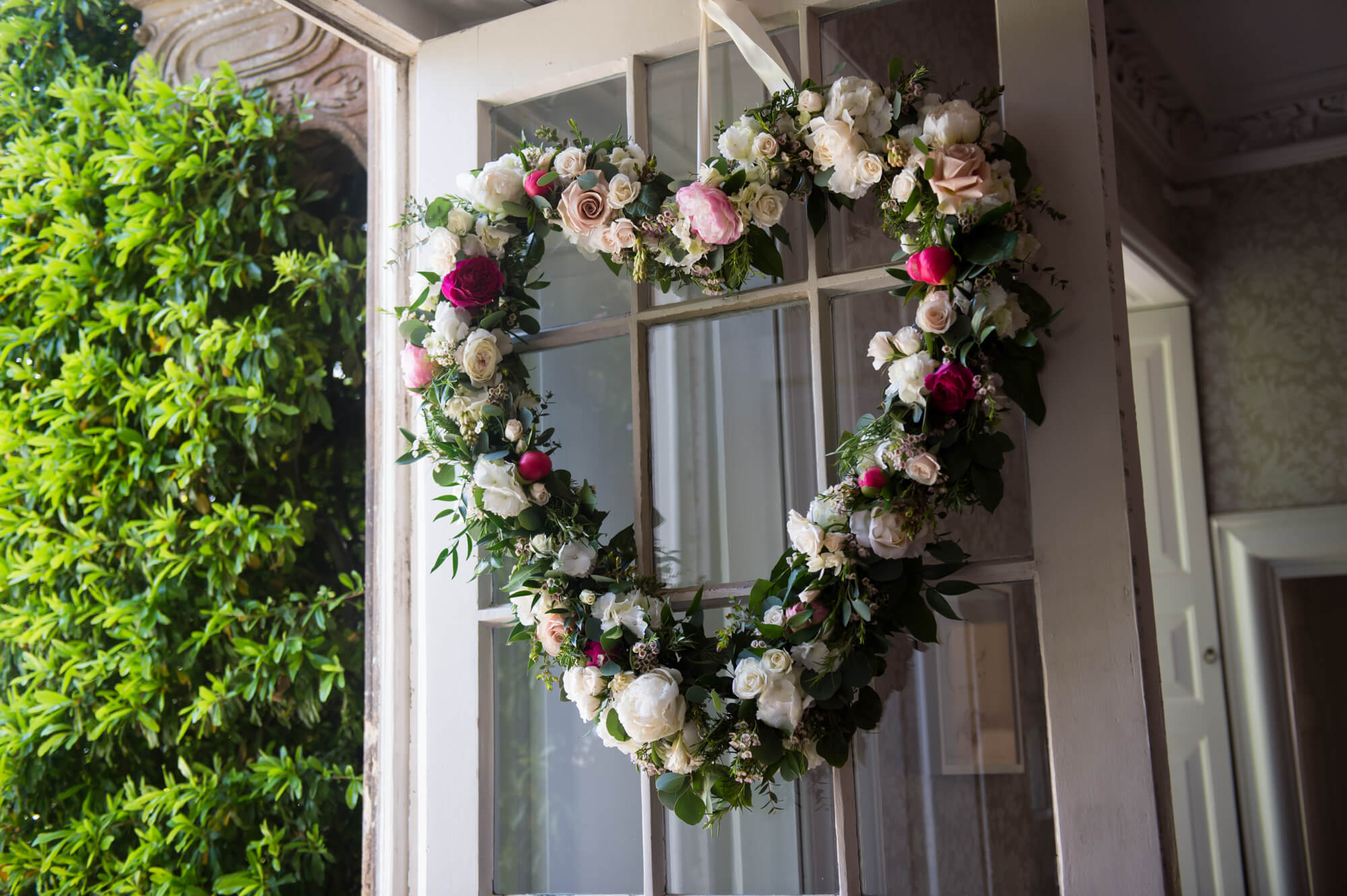 flowers by passion heart wreath at babington house