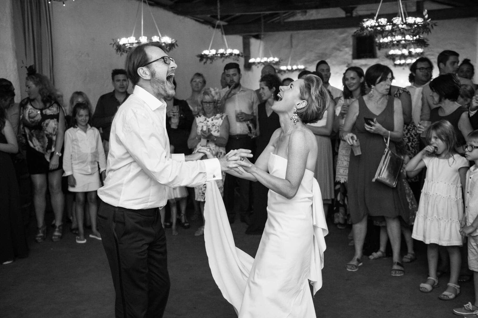 A bride and groom's first dance at chateau rigaud
